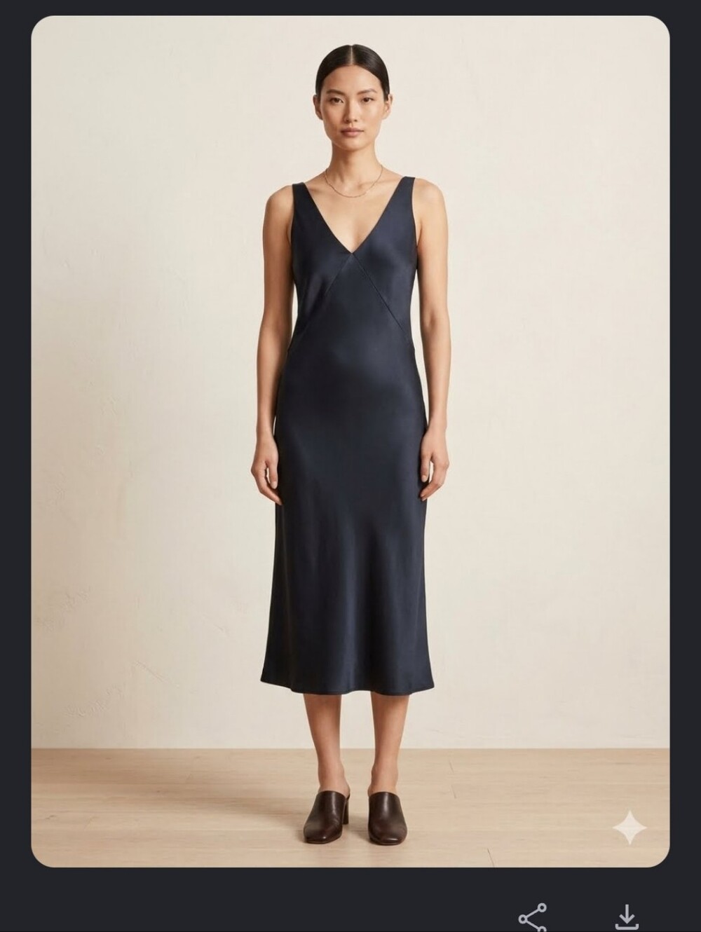 Satin Black V-Neck Maxi Slip Dress